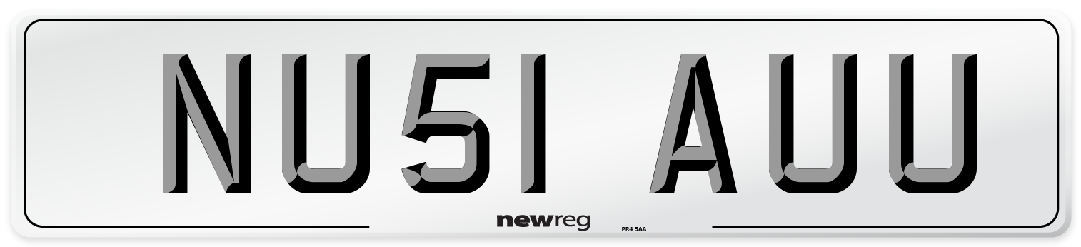NU51 AUU Number Plate from New Reg